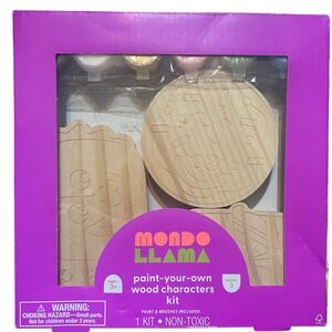 Mondo Llama Paint Your Own Wood Characters Kit Taco Donut Fries Ages 3+‎